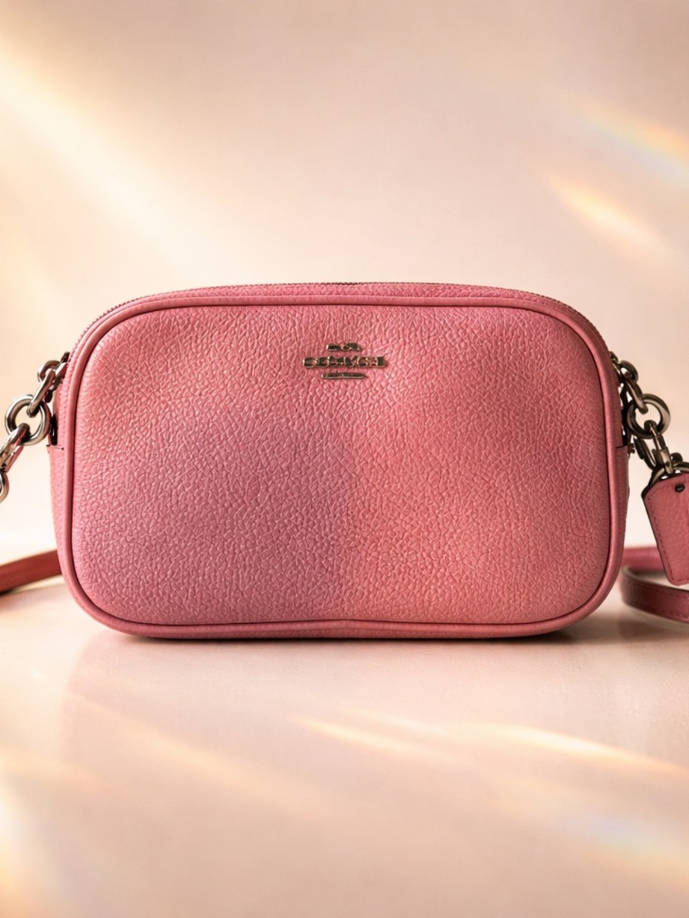 Coach Pink Pebbled Leather Crossbody Bag